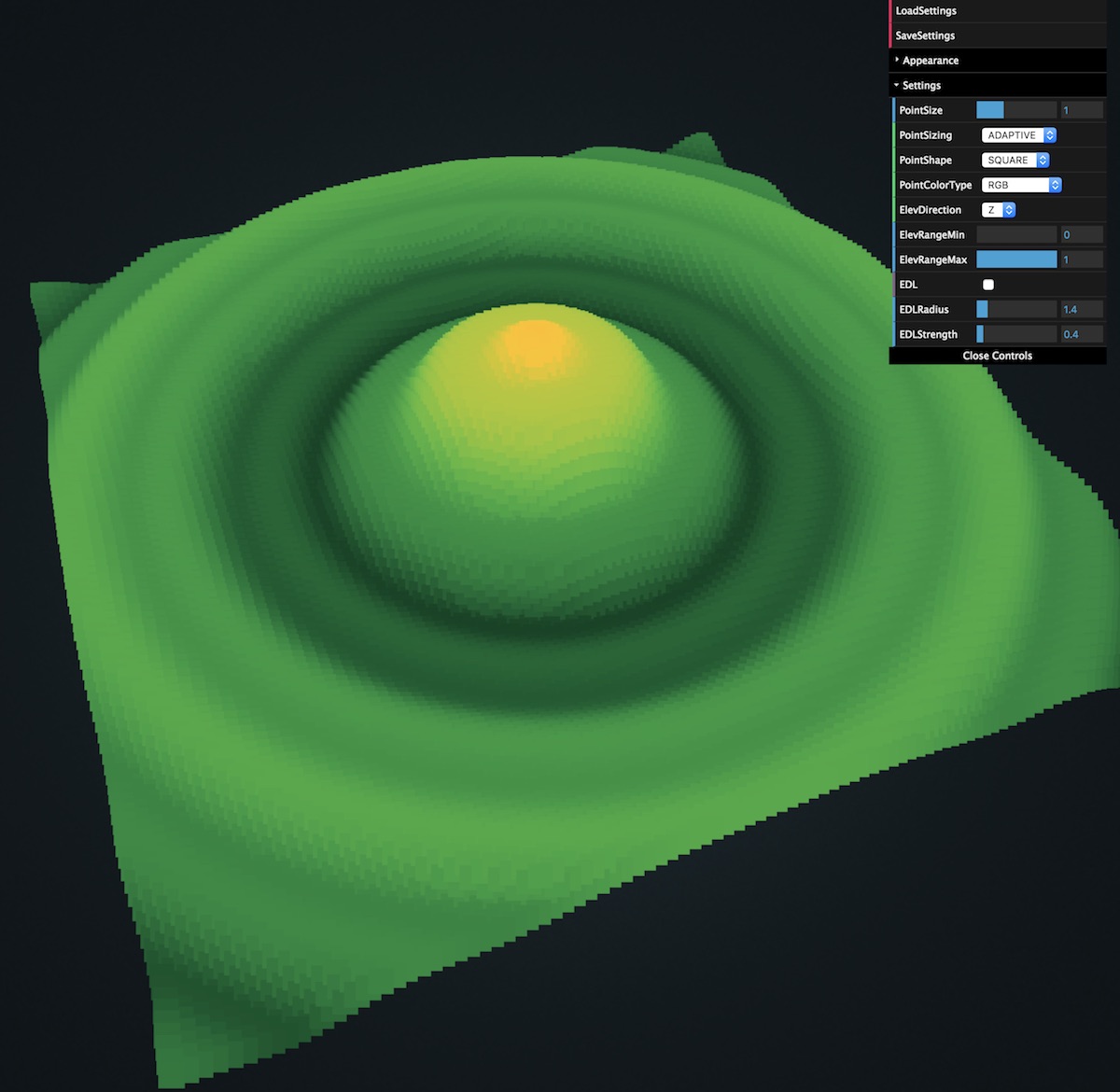 WebGL potree pointcloud viewer